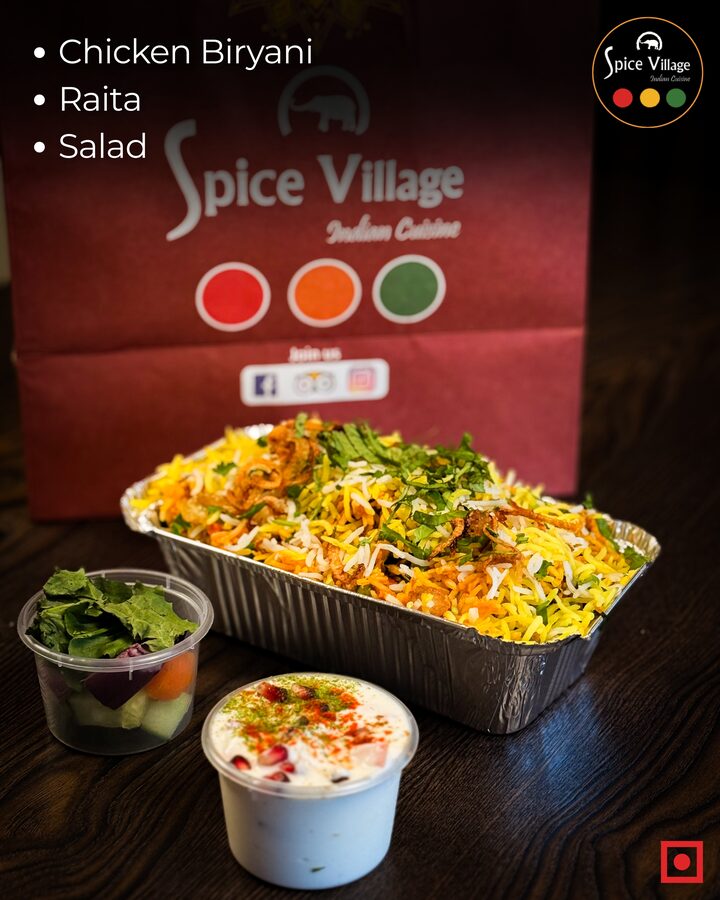 Sunday non-veg tiffin box: Chicken Biryani and Raita
