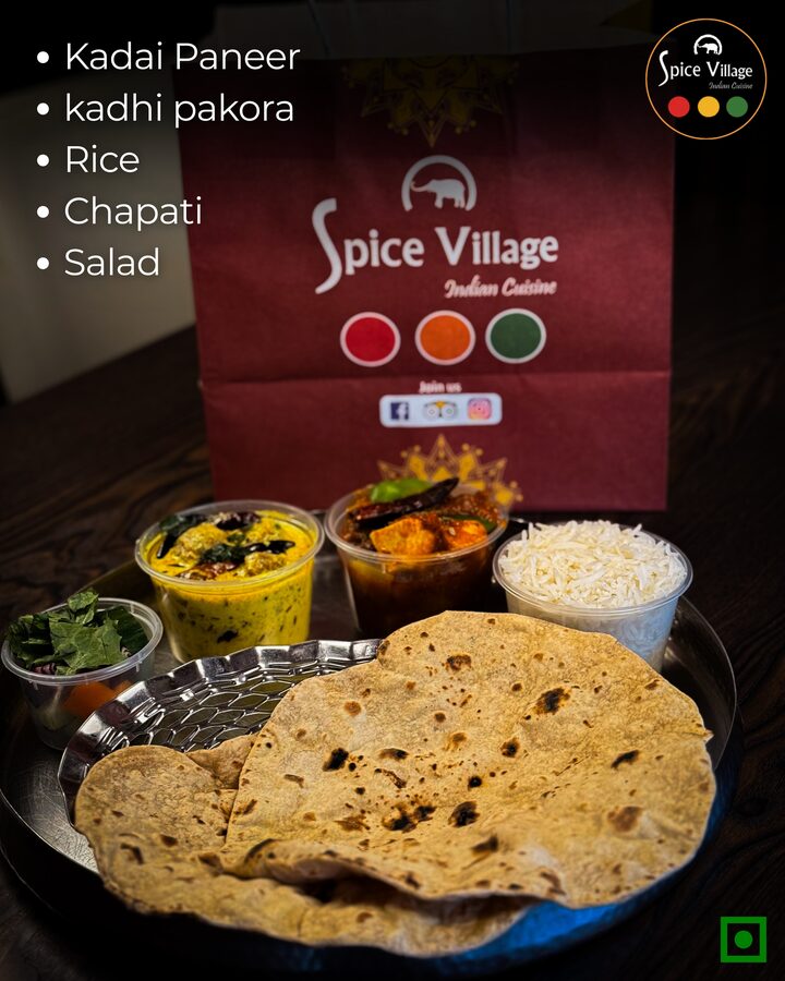 Wednesday veg tiffin box: Kadai Paneer and Kadhi Pakora